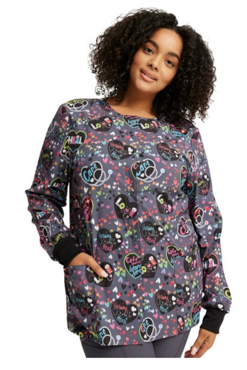 Work of Heart Snap Front Warm Up Jacket