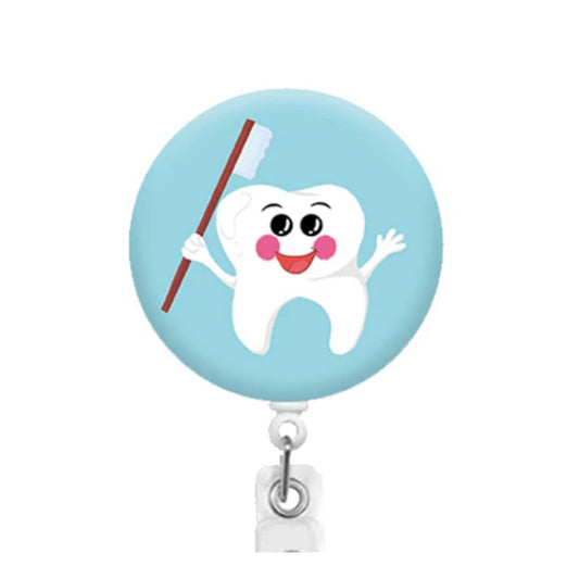 Whimsical Tooth Badge Reel