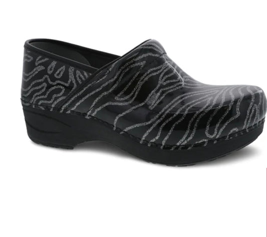 Black Clog with Silver Lining